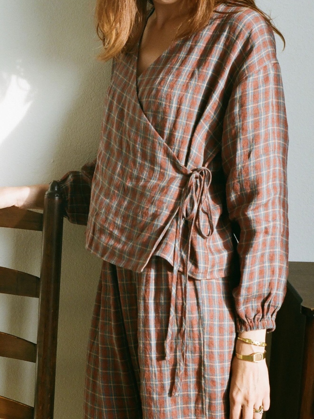 Coco Maisonette 100% Linen Wrap Top + Pant Florence Set | M/L